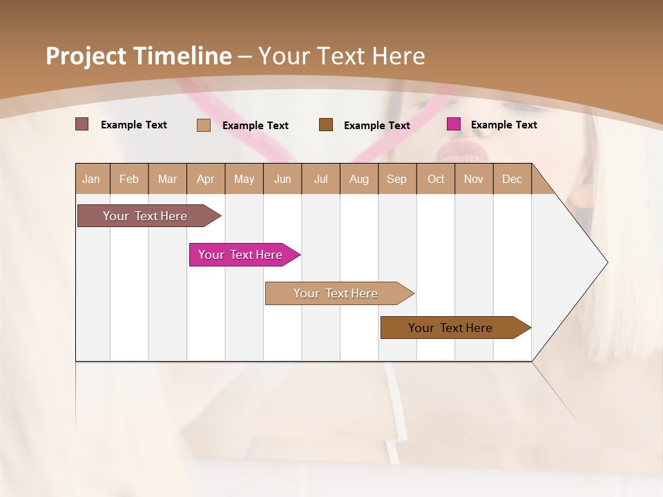 A Woman Holding A Pink Heart In Front Of A Mirror PowerPoint Template