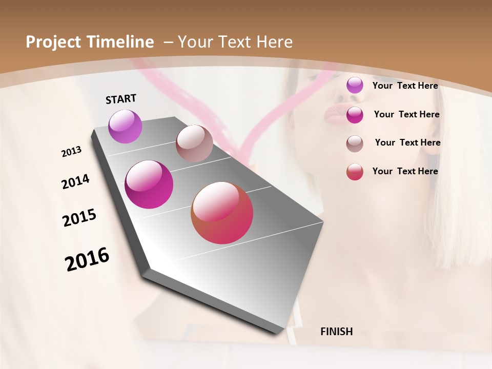 A Woman Holding A Pink Heart In Front Of A Mirror PowerPoint Template