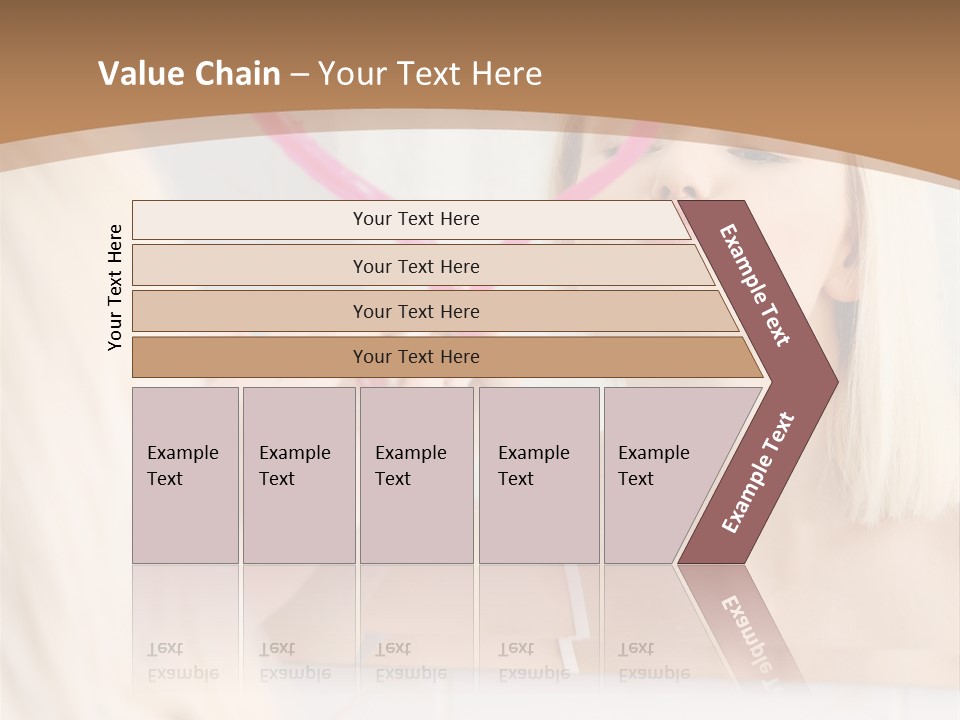 A Woman Holding A Pink Heart In Front Of A Mirror PowerPoint Template