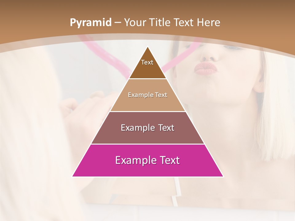 A Woman Holding A Pink Heart In Front Of A Mirror PowerPoint Template