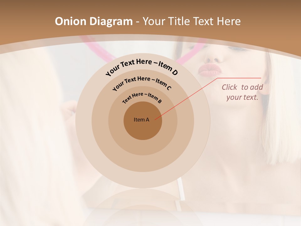 A Woman Holding A Pink Heart In Front Of A Mirror PowerPoint Template