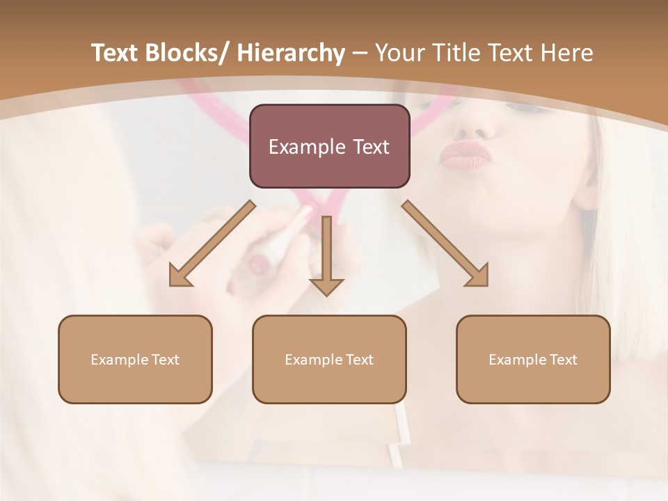 A Woman Holding A Pink Heart In Front Of A Mirror PowerPoint Template