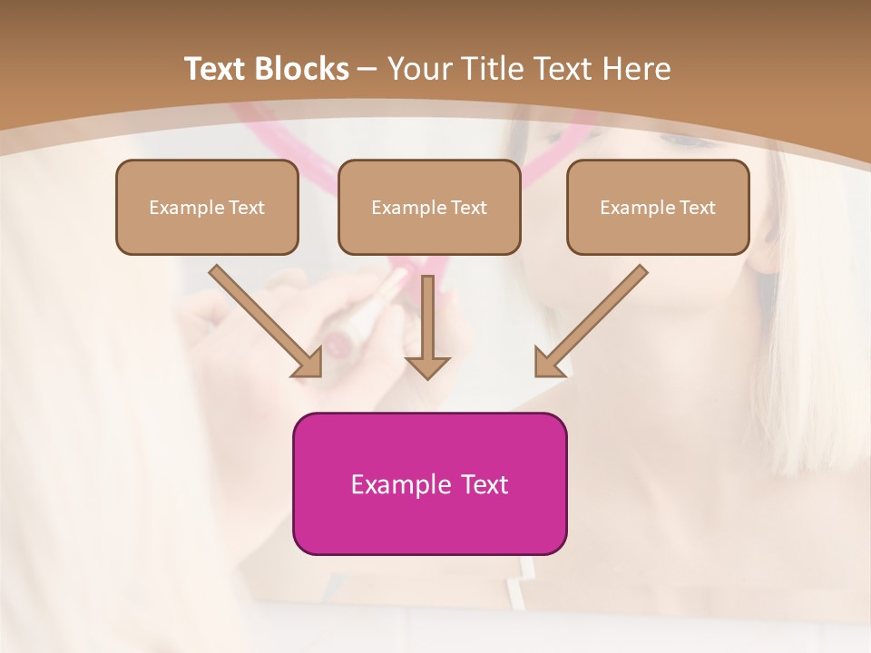 A Woman Holding A Pink Heart In Front Of A Mirror PowerPoint Template