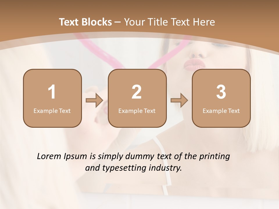 A Woman Holding A Pink Heart In Front Of A Mirror PowerPoint Template