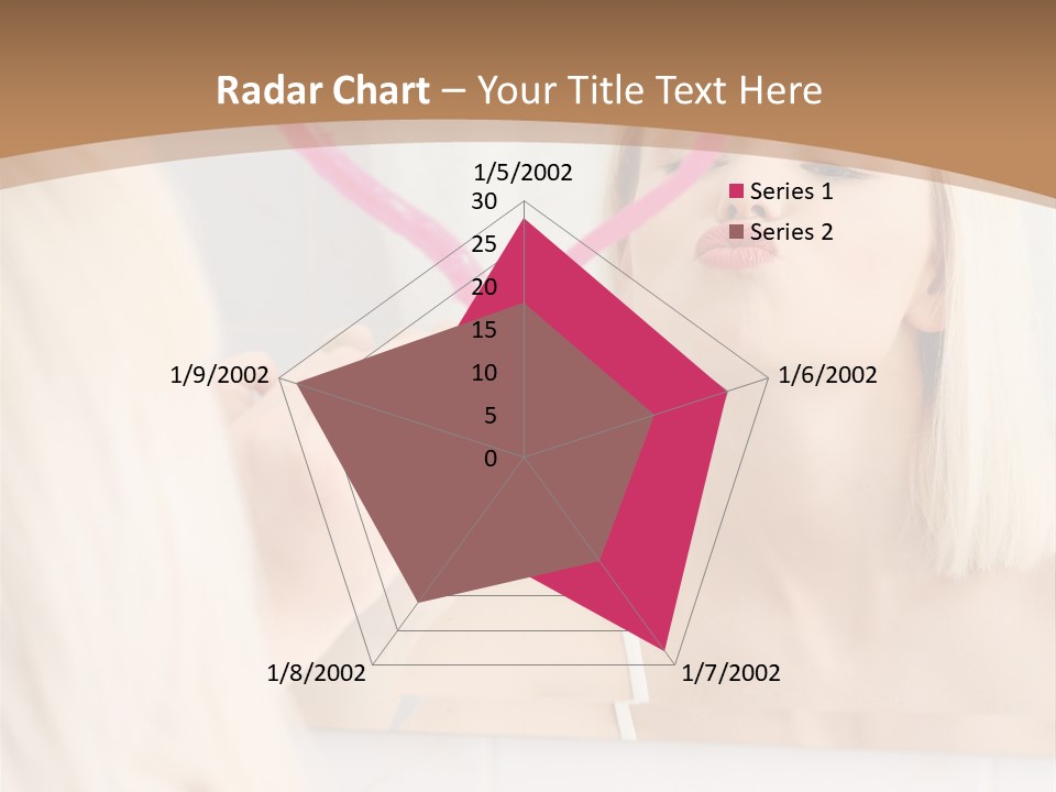 A Woman Holding A Pink Heart In Front Of A Mirror PowerPoint Template
