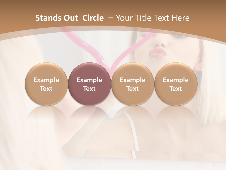 A Woman Holding A Pink Heart In Front Of A Mirror PowerPoint Template