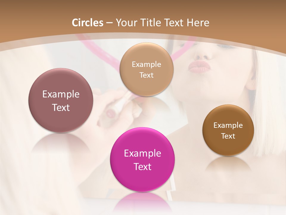 A Woman Holding A Pink Heart In Front Of A Mirror PowerPoint Template