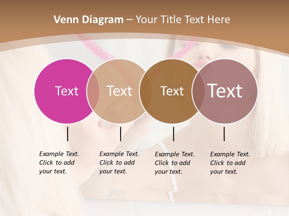 A Woman Holding A Pink Heart In Front Of A Mirror PowerPoint Template