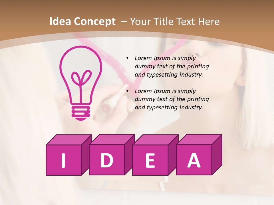 A Woman Holding A Pink Heart In Front Of A Mirror PowerPoint Template