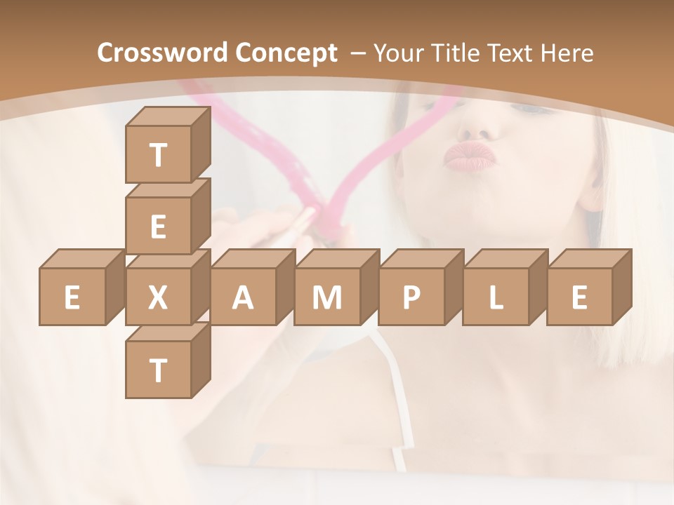 A Woman Holding A Pink Heart In Front Of A Mirror PowerPoint Template