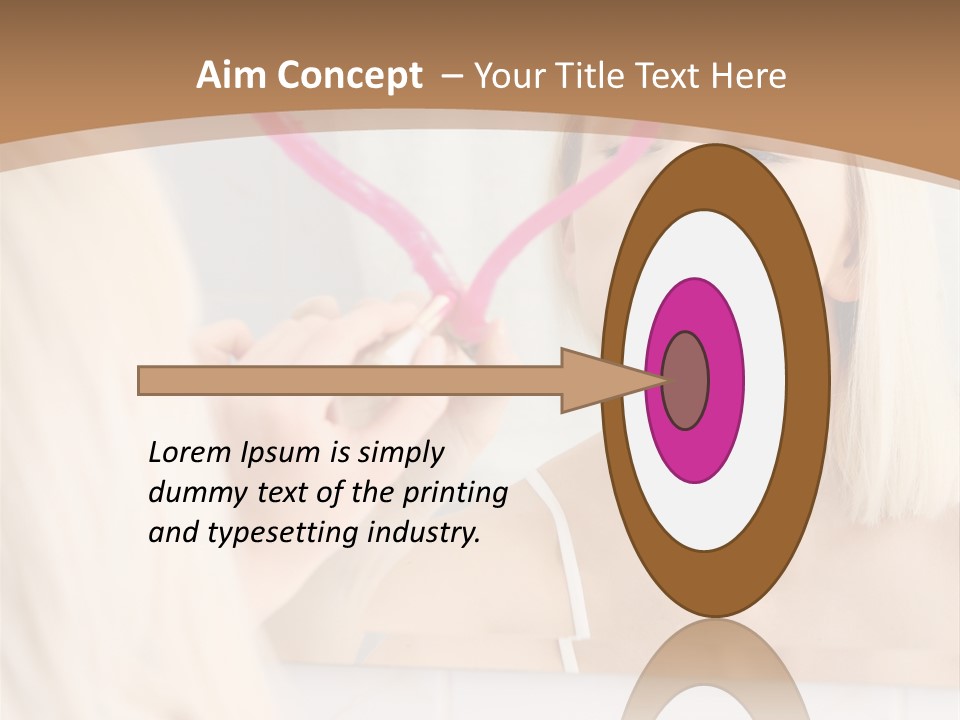 A Woman Holding A Pink Heart In Front Of A Mirror PowerPoint Template