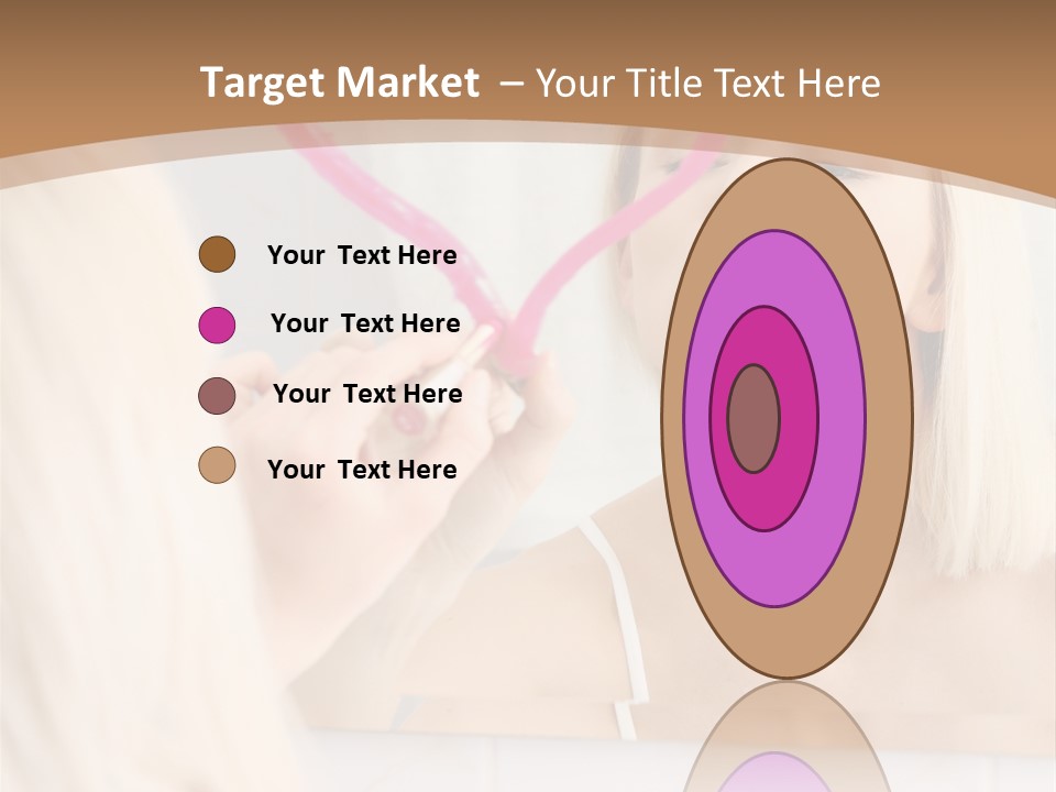 A Woman Holding A Pink Heart In Front Of A Mirror PowerPoint Template