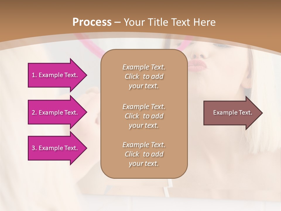 A Woman Holding A Pink Heart In Front Of A Mirror PowerPoint Template