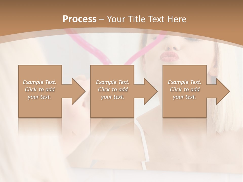 A Woman Holding A Pink Heart In Front Of A Mirror PowerPoint Template