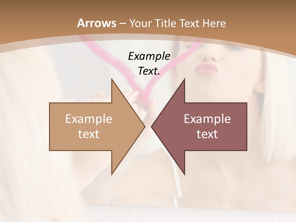 A Woman Holding A Pink Heart In Front Of A Mirror PowerPoint Template