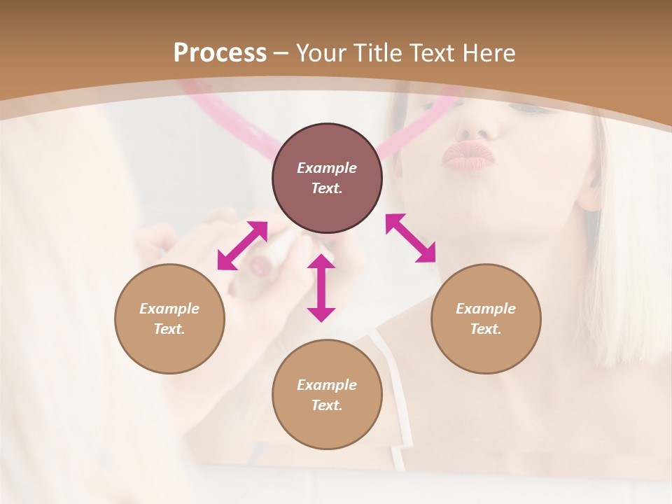 A Woman Holding A Pink Heart In Front Of A Mirror PowerPoint Template