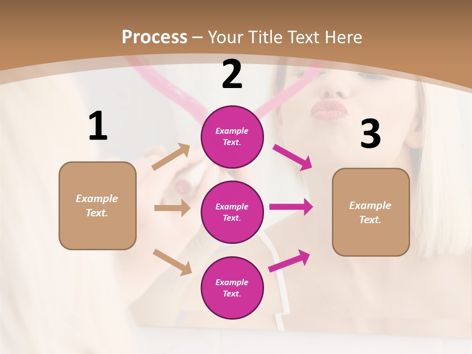 A Woman Holding A Pink Heart In Front Of A Mirror PowerPoint Template