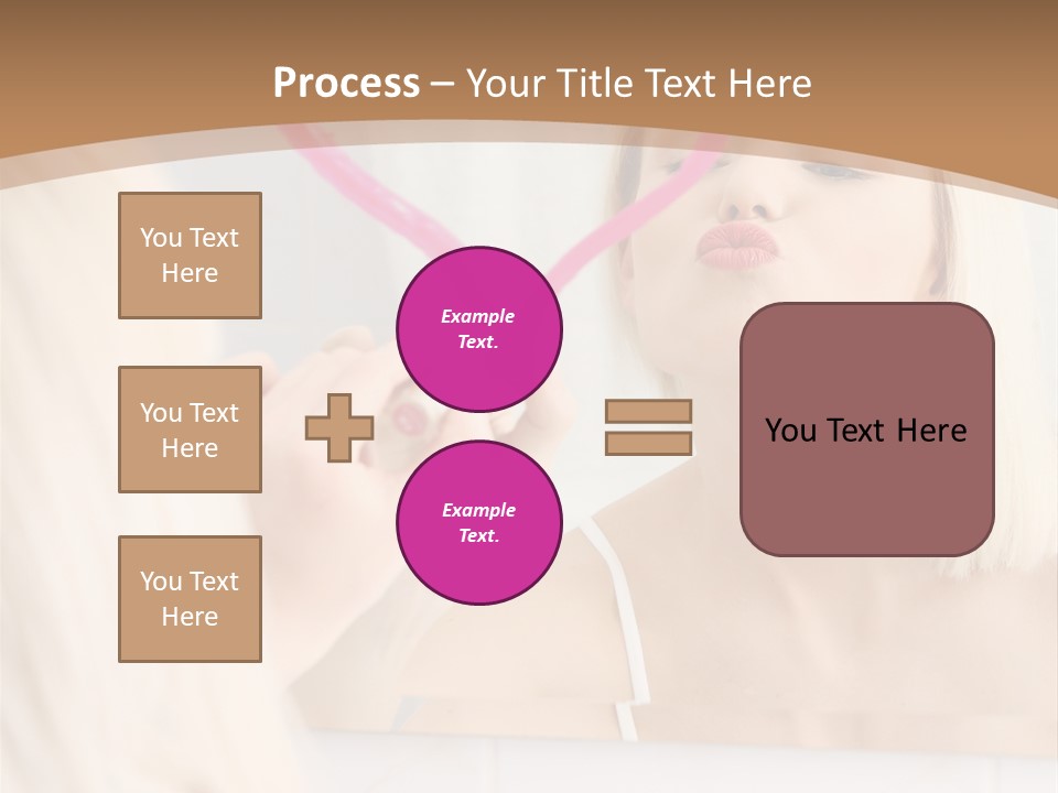 A Woman Holding A Pink Heart In Front Of A Mirror PowerPoint Template