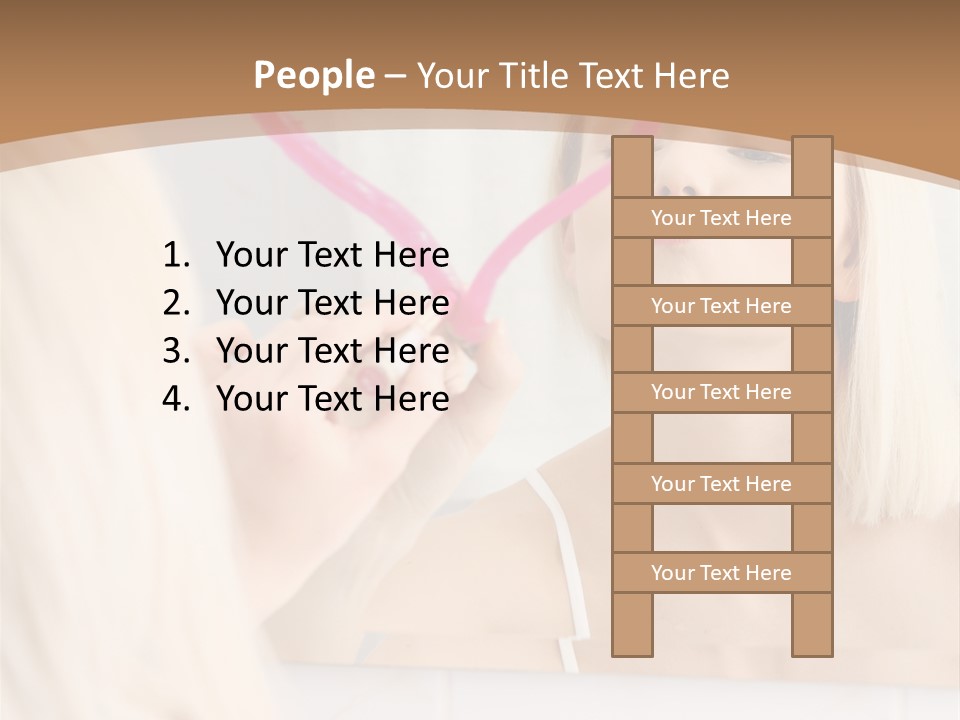 A Woman Holding A Pink Heart In Front Of A Mirror PowerPoint Template