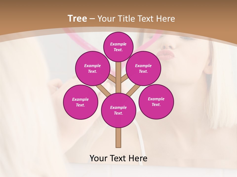 A Woman Holding A Pink Heart In Front Of A Mirror PowerPoint Template