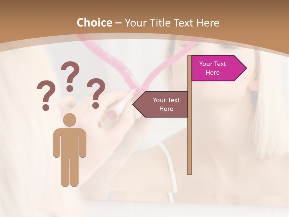 A Woman Holding A Pink Heart In Front Of A Mirror PowerPoint Template