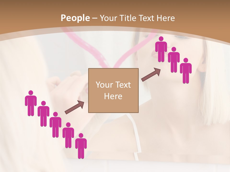 A Woman Holding A Pink Heart In Front Of A Mirror PowerPoint Template