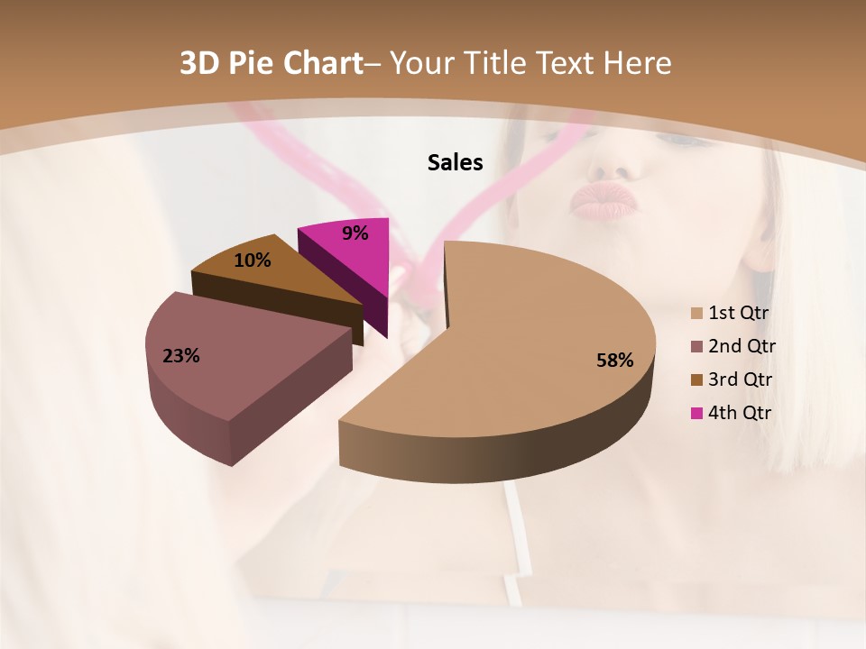 A Woman Holding A Pink Heart In Front Of A Mirror PowerPoint Template