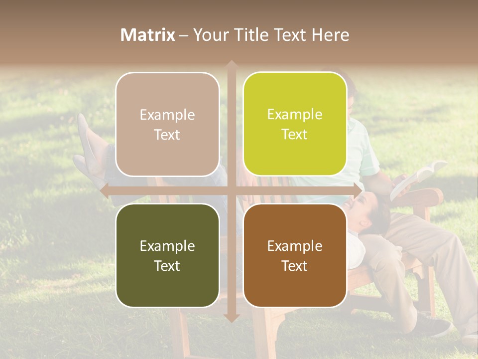 Bench Female Green PowerPoint Template