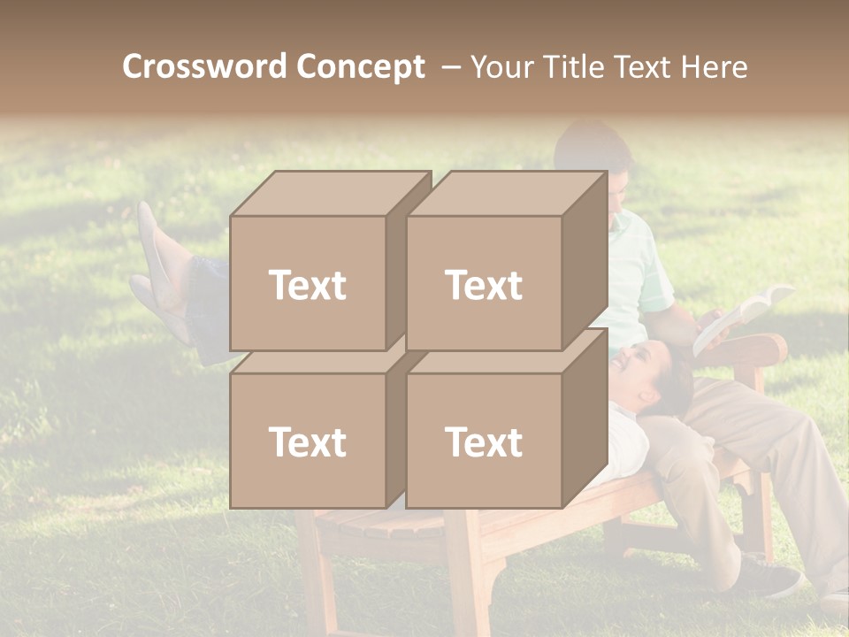 Bench Female Green PowerPoint Template