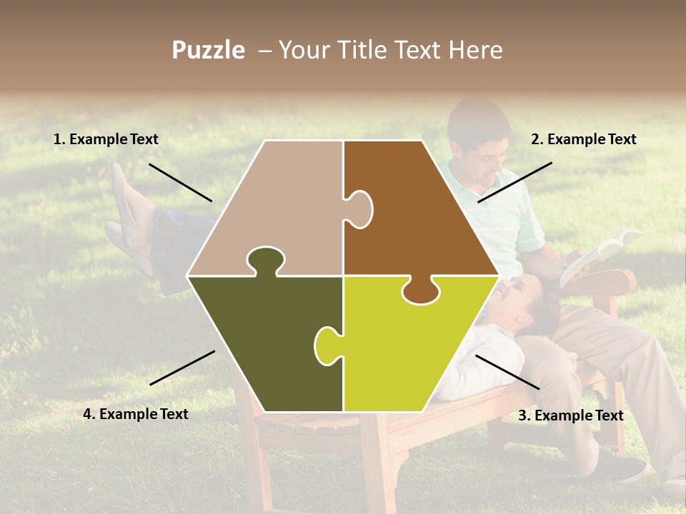 Bench Female Green PowerPoint Template