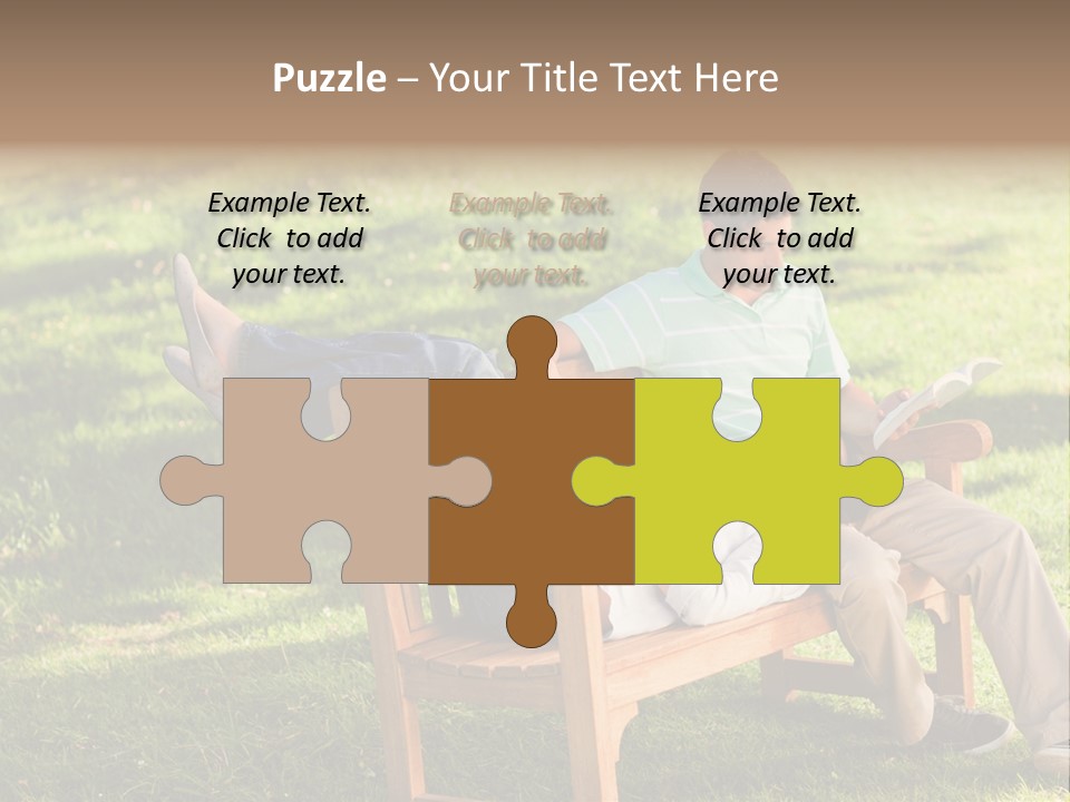 Bench Female Green PowerPoint Template