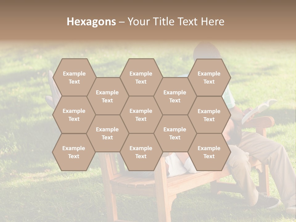 Bench Female Green PowerPoint Template