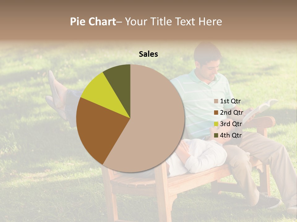 Bench Female Green PowerPoint Template