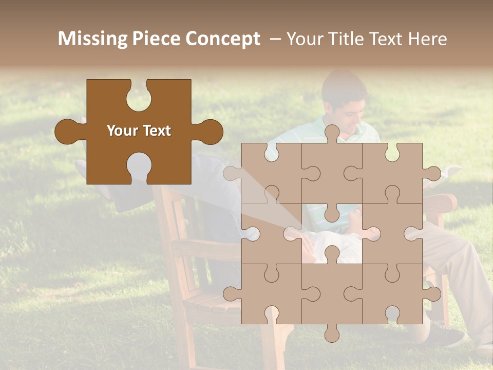 Bench Female Green PowerPoint Template