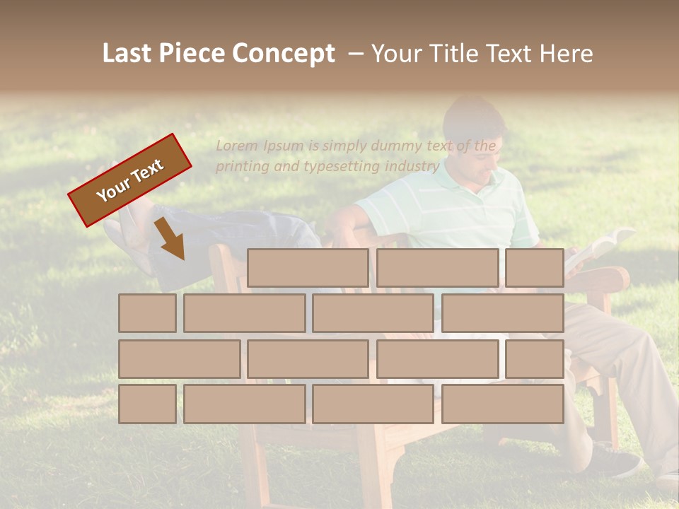 Bench Female Green PowerPoint Template