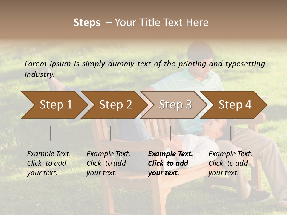 Bench Female Green PowerPoint Template