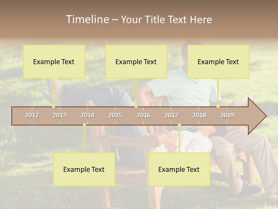 Bench Female Green PowerPoint Template