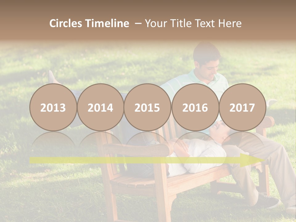 Bench Female Green PowerPoint Template