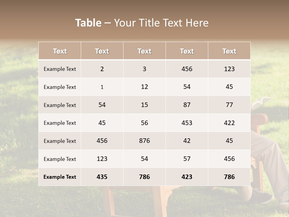 Bench Female Green PowerPoint Template