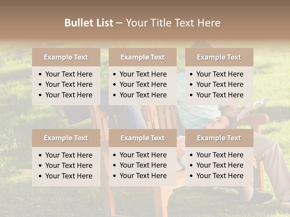 Bench Female Green PowerPoint Template