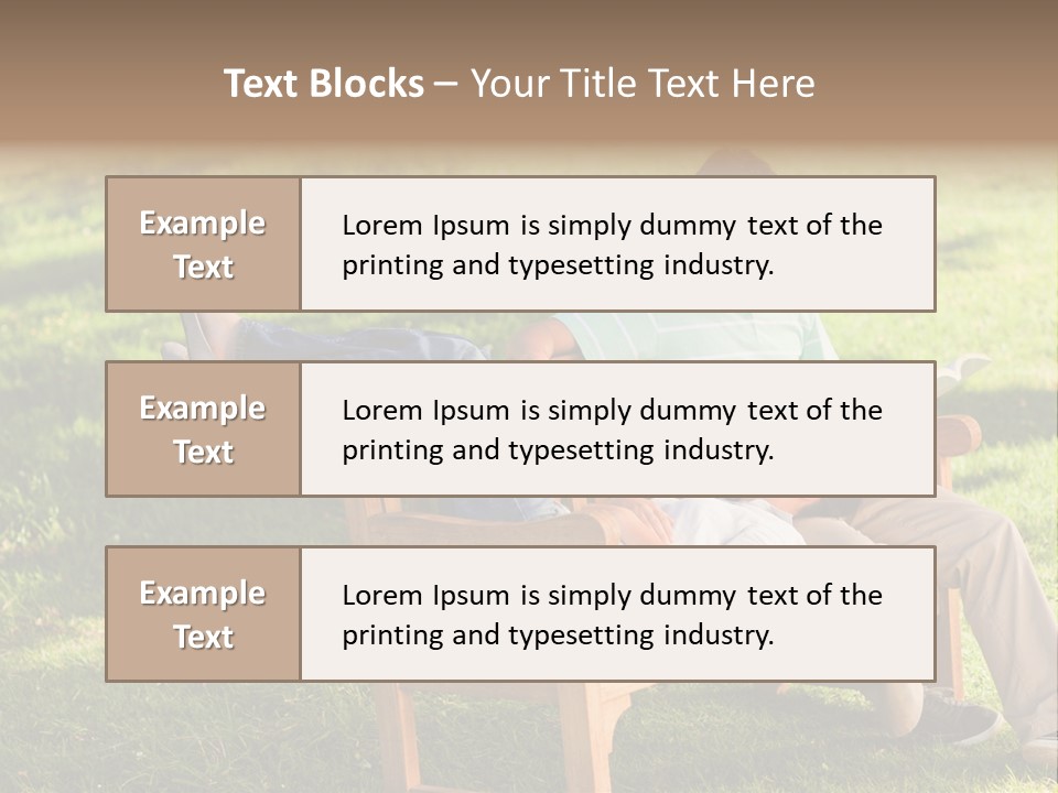 Bench Female Green PowerPoint Template