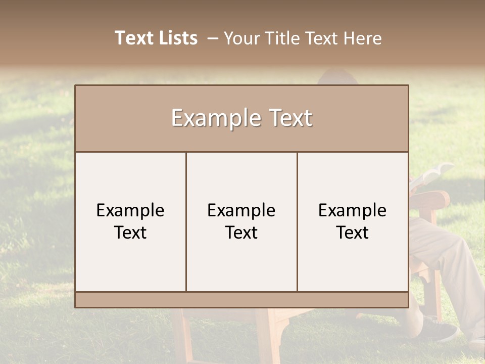 Bench Female Green PowerPoint Template