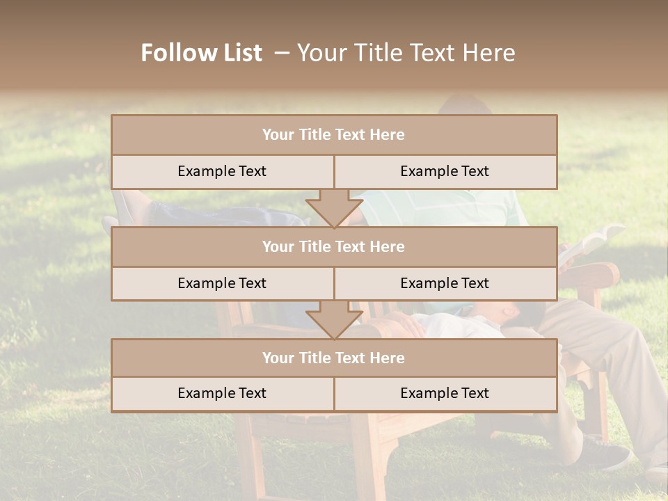 Bench Female Green PowerPoint Template