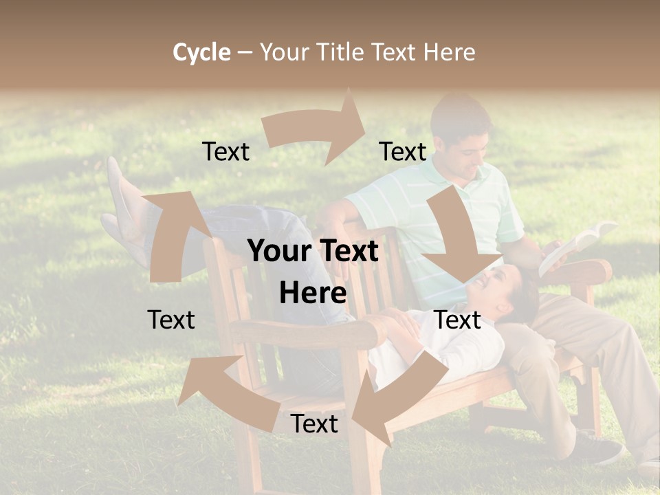 Bench Female Green PowerPoint Template