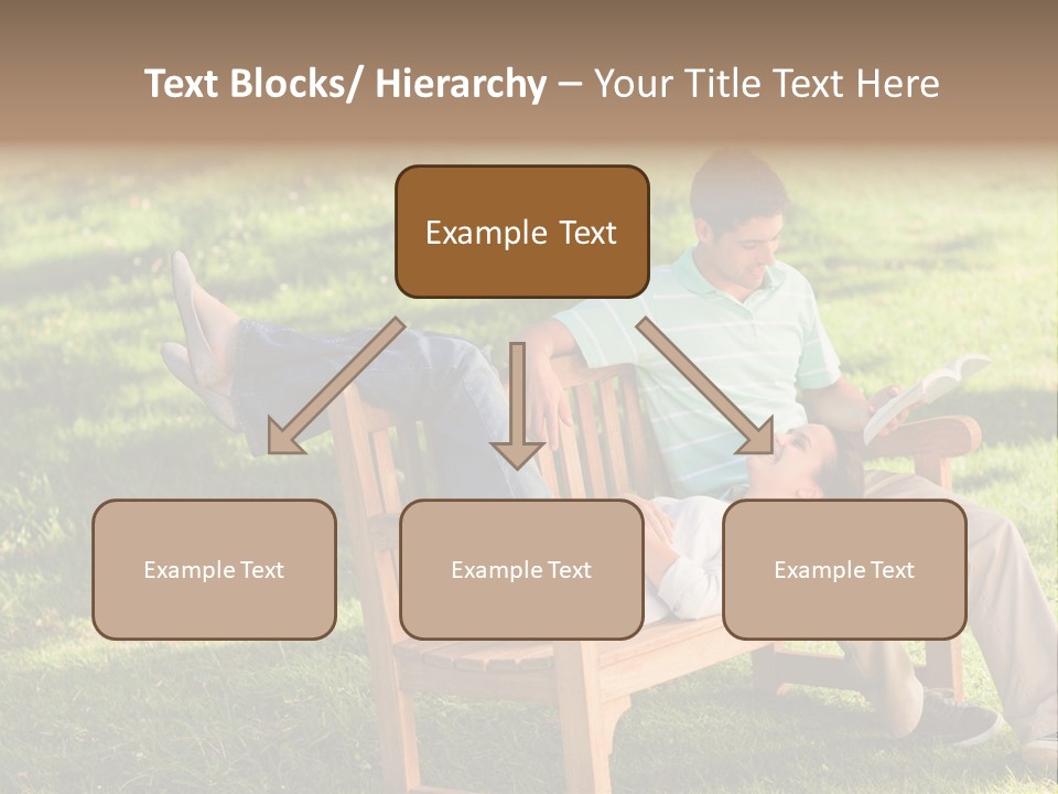 Bench Female Green PowerPoint Template