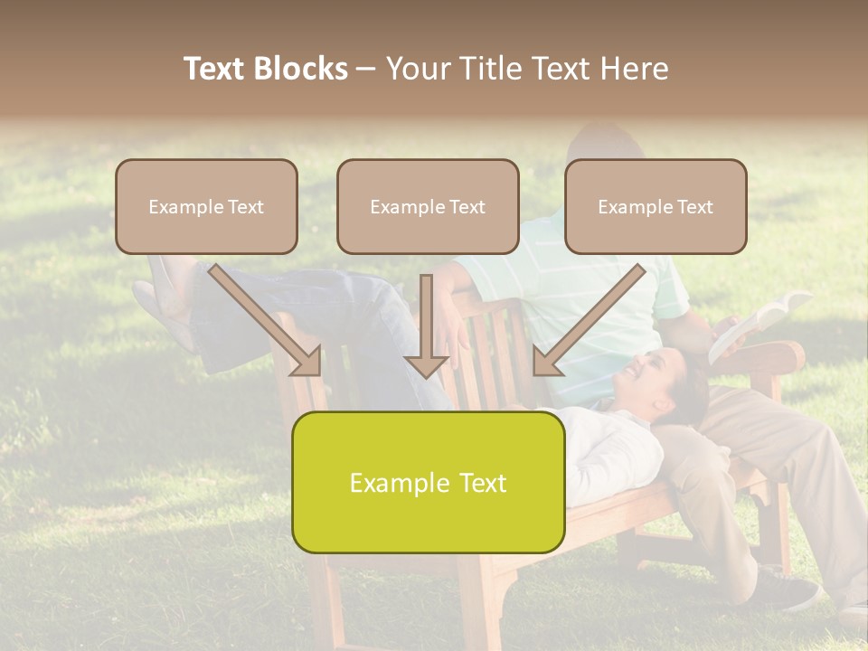 Bench Female Green PowerPoint Template
