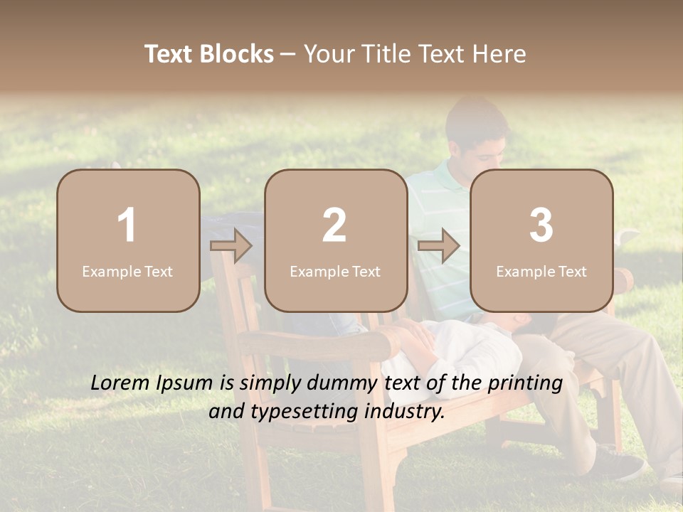 Bench Female Green PowerPoint Template