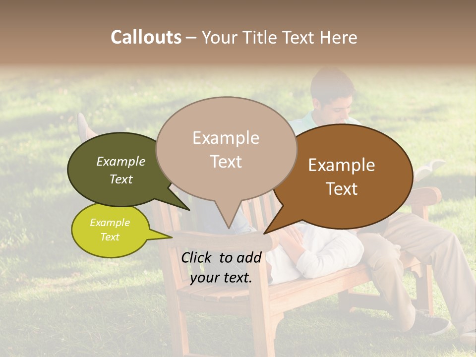 Bench Female Green PowerPoint Template