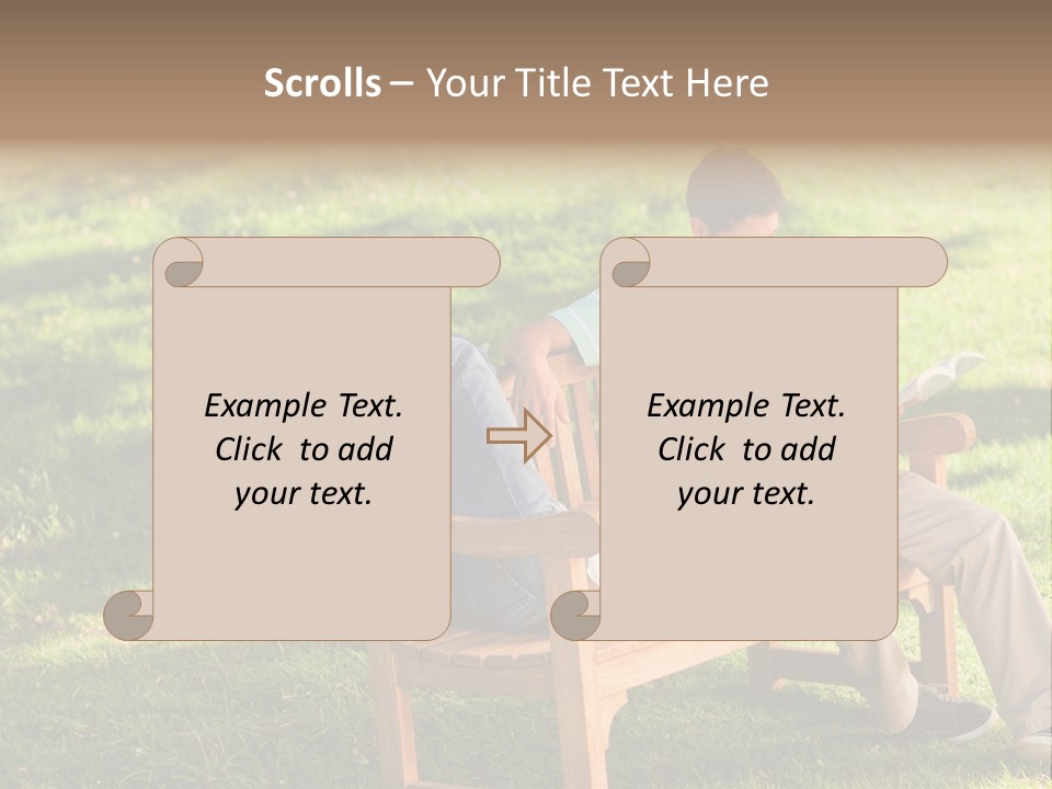 Bench Female Green PowerPoint Template