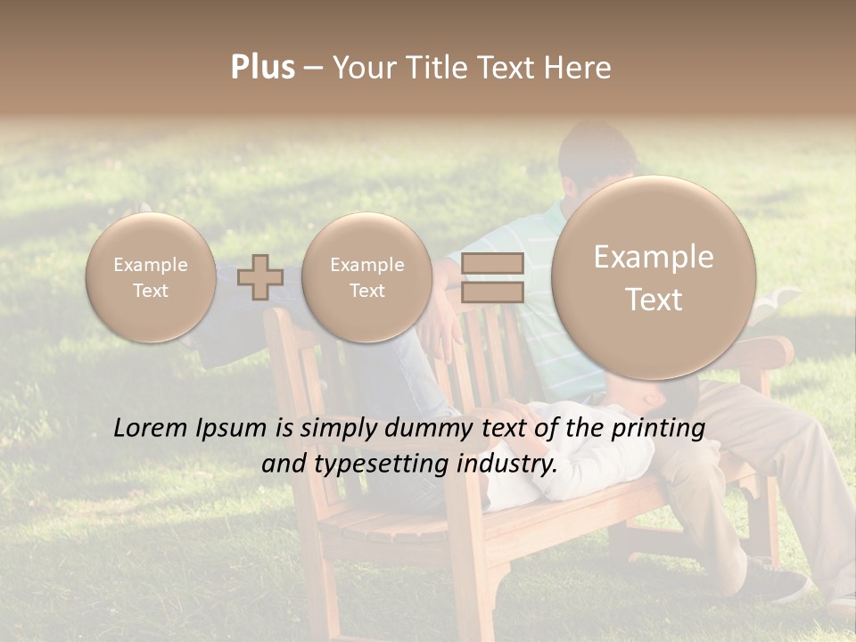 Bench Female Green PowerPoint Template